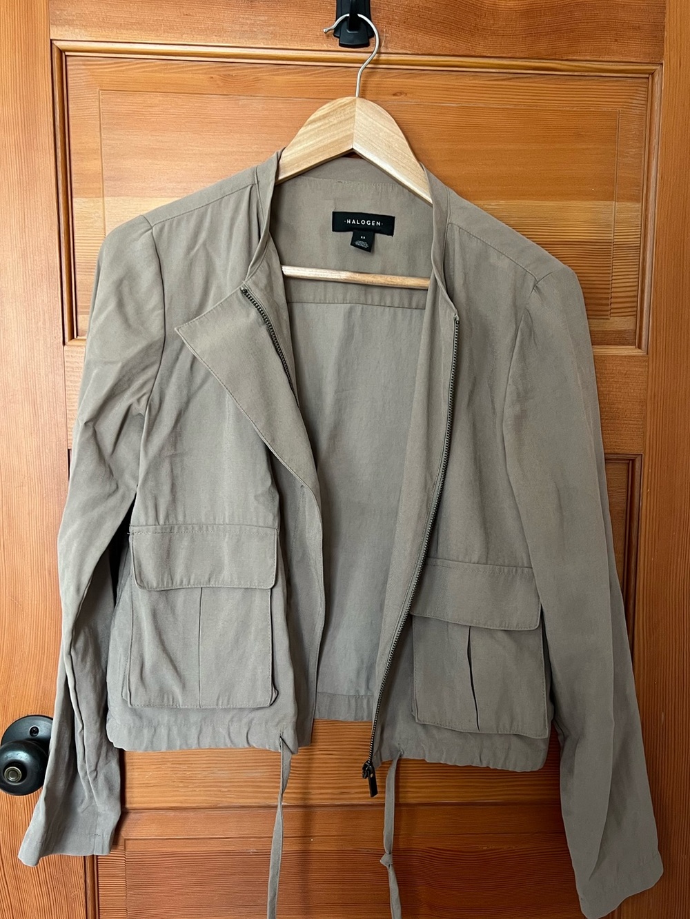 Halogen Taupe Utility Drawstring Jacket